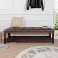LOVEfabHOME - Tufted Upholstered End of Bed Bench with Nailhead Trim and Shelf