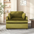 LOVEfabHOME - Green Oversized Accent Chair with Armrest Cushions and Angled Legs – 37" Wide
