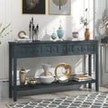 LOVEfabHOME - Rustic Entryway Console Table with Drawers and Bottom Shelf, 60 Inch