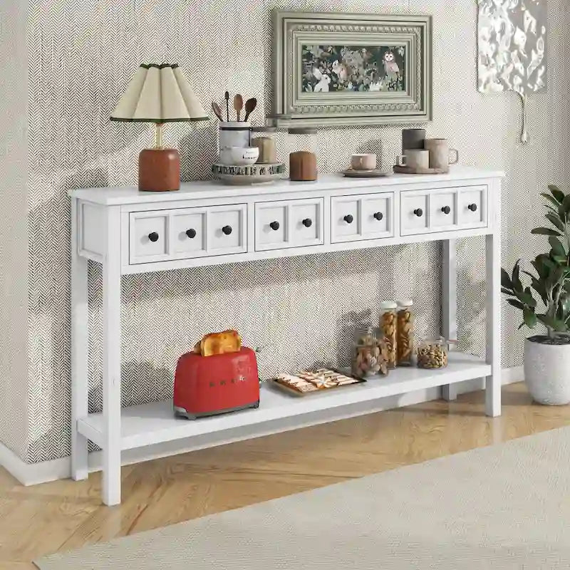 LOVEfabHOME - Rustic 4-drawer Entryway Console Table