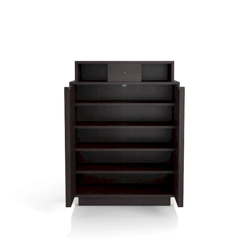 LOVEfabHOME - 5-Shelf Shoe Cabinet with Drawer, Espresso