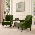 Transitional Velvet Pleated Sock Arm Accent Chair