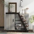 6-Shelf Mobile Wine Cabinet with Stemware Rack