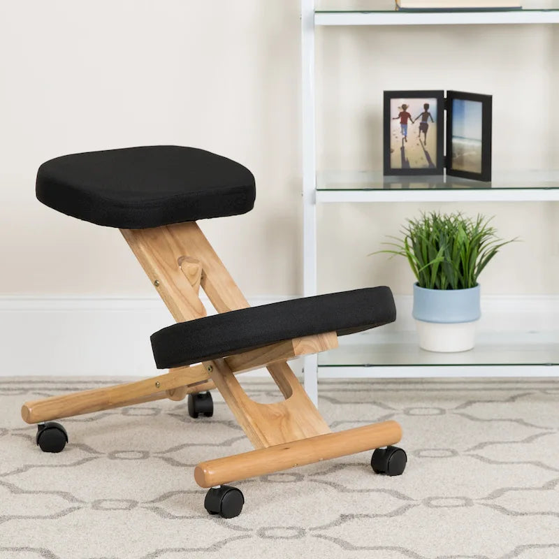 LOVEfabHOME - Mobile Wooden Ergonomic Kneeling Office Chair in Fabric