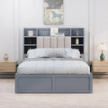 Multi-functional Full Size Bed with 4 Under-bed Portable Storage Drawers