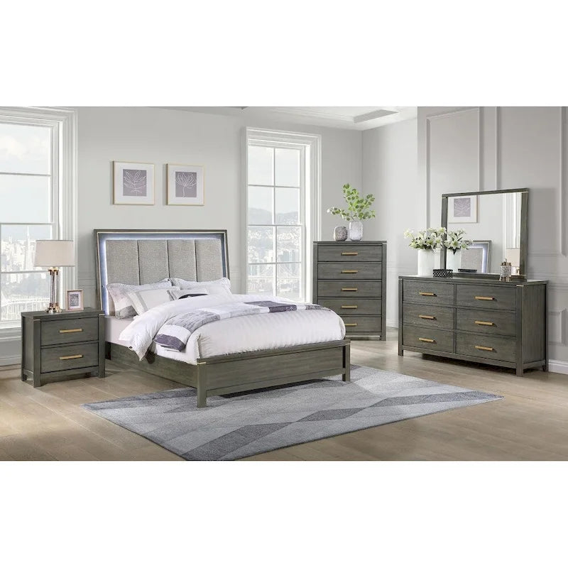 LOVEfabHOME - 2-drawer Grey Nightstand
