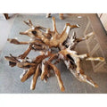 LOVEfabHOME - Teak Wood Root Coffee Table Including 55 inch Square Glass Top