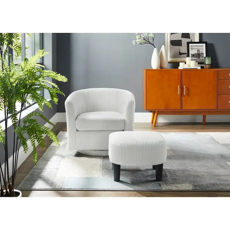 LOVEfabHOME - Swivel Accent Single Sofa Chair with Ottoman