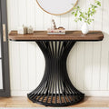 LOVEfabHOME - Industrial Console Table, 39-Inch Small Sofa Accent Table for Entrance, Living Room, Hallway, Rustic Brown