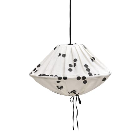 Lamp Shade Yumi Fabric Black / Ø 50 x H 30 cm - Linen - NOBODINOZ | Black / Polka Dots - View 4