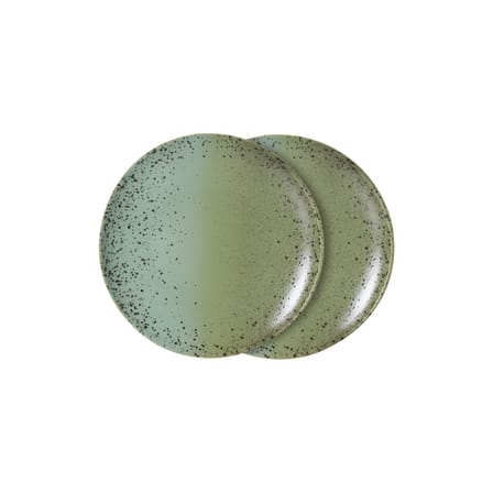 Set of 2 Plates 70s ceramics / Ø 27,5 cm - HK LIVING | Green - View 2