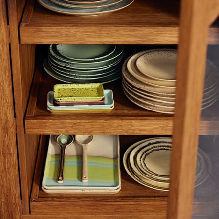 Set of 2 Plates 70s ceramics / Ø 27,5 cm - HK LIVING | Yellow - View 2