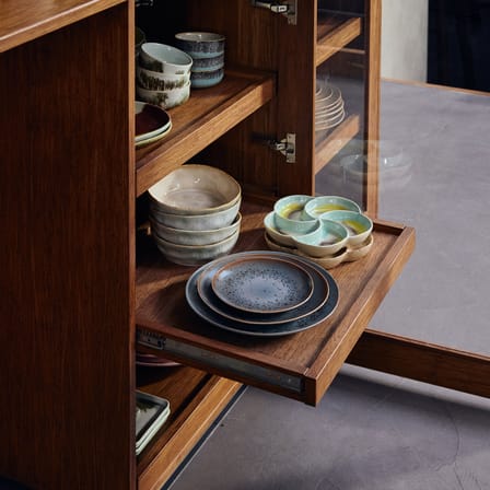Set of 2 Dessert Plates 70s ceramics / Ø 22 cm - HK LIVING | Blue - View 2
