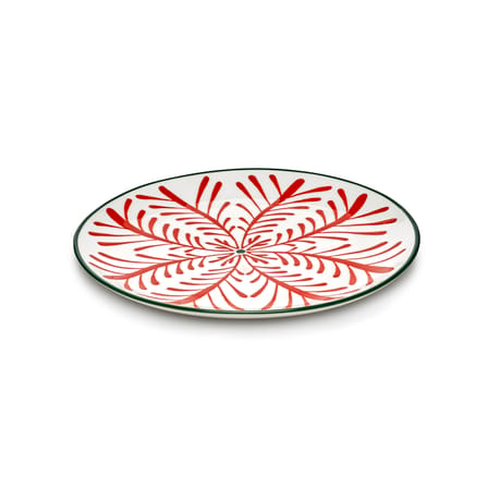 Set of 4 Dessert Plates Bazaar/ Ø 21 cm - Serax | Pattern : Red / Trim Green - View 3