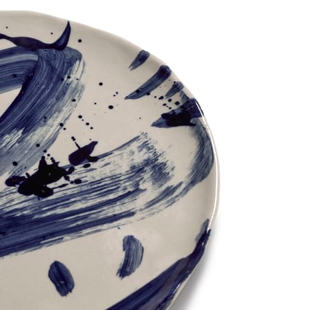 Set of 4 Dessert Plates Sophia / Ø 22 cm - Hand-Painted - Serax | Beige - Blue - View 1
