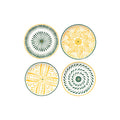 Set of 4 Plates Bazaar / Ø 26,5 cm - Serax | Pattern : Yellow & Green / Trim Yellow & Green - View 2