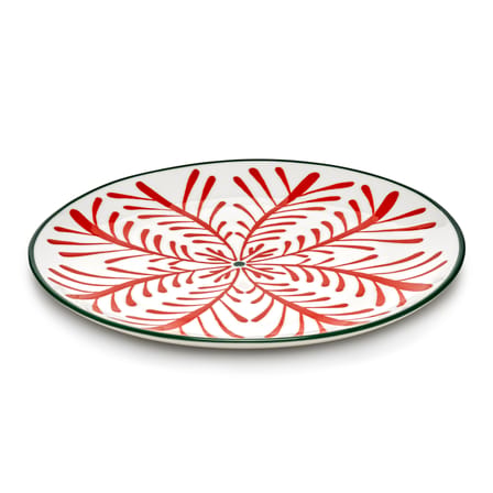 Set of 4 Plates Bazaar / Ø 26,5 cm - Serax | Pattern : Red / Trim Green - View 3