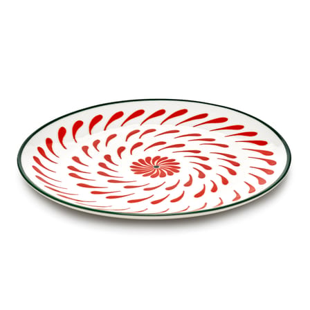 Set of 4 Plates Bazaar / Ø 26,5 cm - Serax | Pattern : Red / Trim Green - View 4