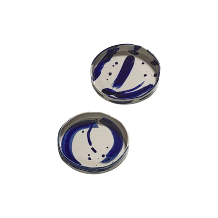 Set of 2 Soup Plates Sophia / Ø 19 cm - Hand-Painted - Serax | Beige - Blue - View 3