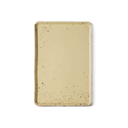 Serving Plate 70s ceramics / Tray - 22,5 x 33 cm - HK LIVING | Yellow-Beige Speckled - View 3