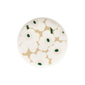 Plate Unikko Ceramic Beige / Ø 25 cm - Marimekko | Beige - White - Dark Green - View 3