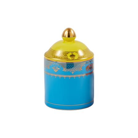 Box Grandpa Small Ceramic Blue / H 14 cm - POLSPOTTEN | Blue / Gold details - View 2