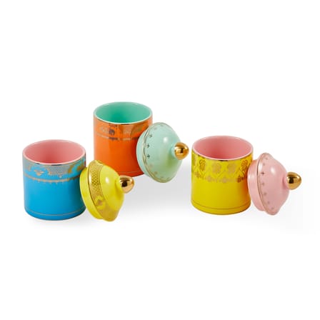 Box Grandpa Small Ceramic Yellow / H 14 cm - POLSPOTTEN | Yellow / Gold details - View 3