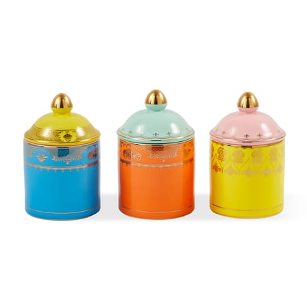 Box Grandpa Small Ceramic Orange / H 14 cm - POLSPOTTEN | Orange / Gold details - View 3