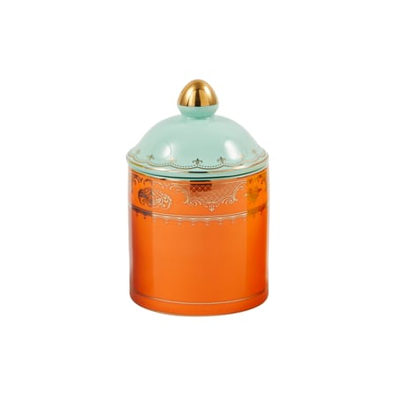 Box Grandpa Small Ceramic Orange / H 14 cm - POLSPOTTEN | Orange / Gold details - View 2