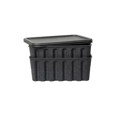 Set of 2 Boxes Paper Pulp Large/ Stackable - 30 x 40 x H 15 cm - Ferm Living | Charcoal - View 3