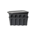 Set of 2 Boxes Paper Pulp Small / Stackable - 18 x 28 x H 12,5 cm - Ferm Living | Charcoal - View 3
