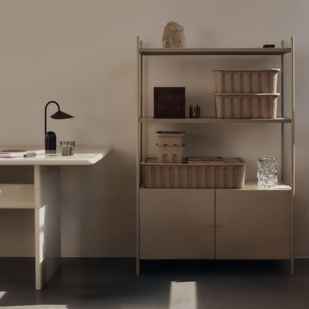 Set of 2 Boxes Paper Pulp XL / Stackable - 42 x 65 x H 15 cm - Ferm Living | Brown - View 1