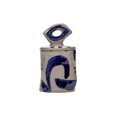 Box Sophia 03 Ceramic Blue / Ø 8 x H 16 cm - Serax | Beige - Blue - View 1