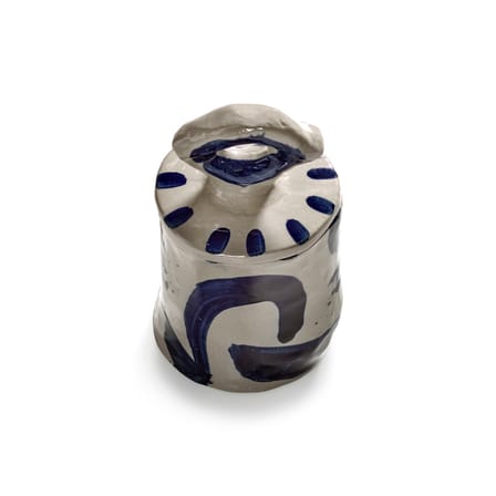 Box Sophia 03 Ceramic Blue / Ø 8 x H 16 cm - Serax | Beige - Blue - View 3