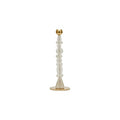Candle Holder Perles Glass White / Small - H 34 cm - POLSPOTTEN | White - Gold - View 3