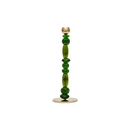 Candle Holder Perles Glass Green / Small - H 34 cm - POLSPOTTEN | Chrome - Green - View 2