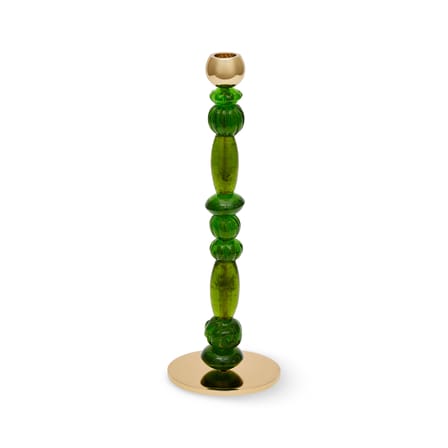 Candle Holder Perles Glass Green / Small - H 34 cm - POLSPOTTEN | Chrome - Green - View 3