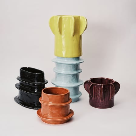 Planter Molly 04 Ceramic Orange / Vase - Ø 19.5 x H 15.5 cm - Serax - View 1