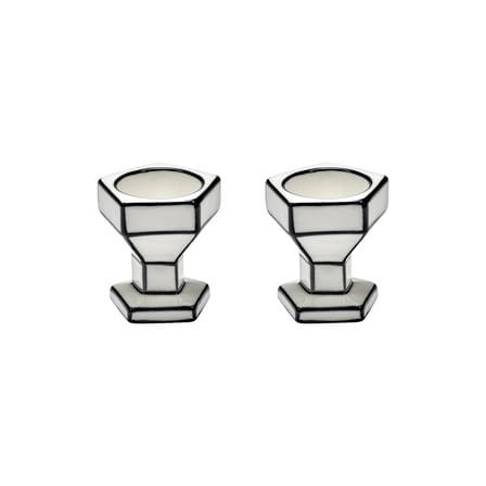 Set of 2 Egg Cups Carte Blanche - Serax | White - Black - View 3