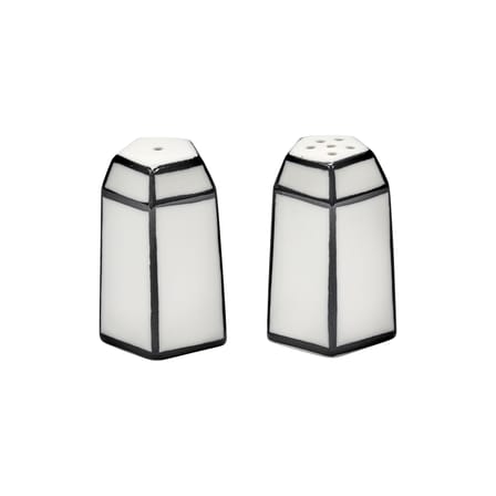 Salt and Pepper Shaker Set Carte Blanche Ceramic White - Serax | White - Black - View 3