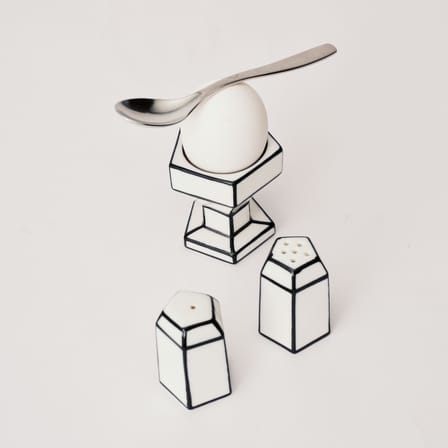 Salt and Pepper Shaker Set Carte Blanche Ceramic White - Serax | White - Black - View 1