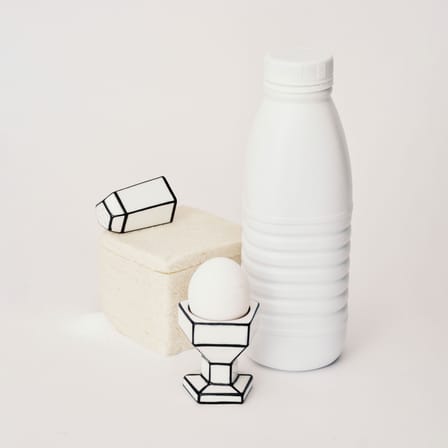 Salt and Pepper Shaker Set Carte Blanche Ceramic White - Serax | White - Black - View 2