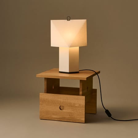 Table Lamp Aplat Small / Folded Paper - Hay | White - Base and Cable : Black - View 1