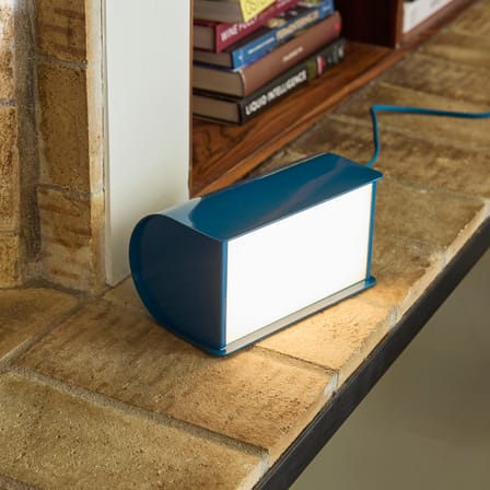Table Lamp Book LED Metal Blue - HÜBSCH | Blue - Cable : Fabric Blue - View 1