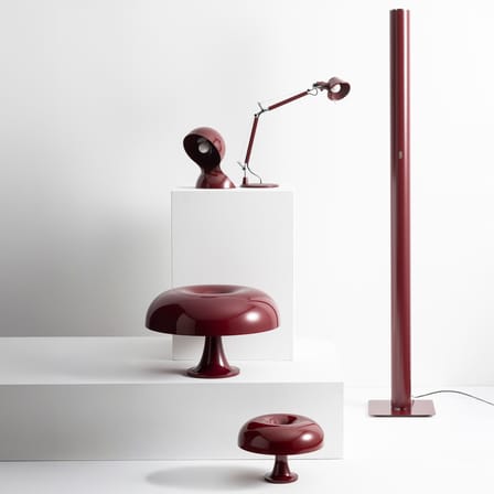 Table Lamp Nessino / Ø 32 cm - Mushroom Lamp Red ruby - Artemide | Ruby (Burgundy) - View 3