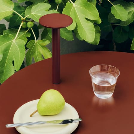 Rechargeable Outdoor Lamp Host Small / LED - H 22 cm / Magnetic Attachment - Hay | Iron Red - View 1