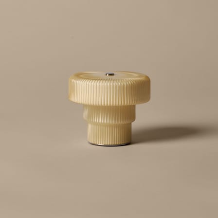Rechargeable Portable Lamp Ripple LED Glass Beige / Ø 12 x H 10 cm - Ferm Living | Oat - View 2