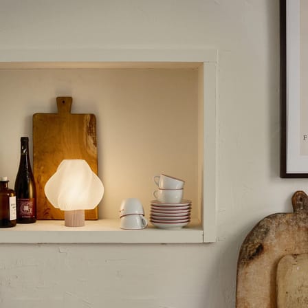 Rechargeable Portable Lamp Soft Serve Pink - CRÈME ATELIER | Wild Strawberry Sorbet / Lamp Shade White - View 2