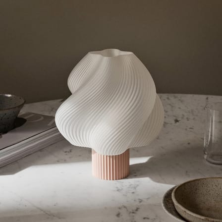 Rechargeable Portable Lamp Soft Serve Pink - CRÈME ATELIER | Wild Strawberry Sorbet / Lamp Shade White - View 3