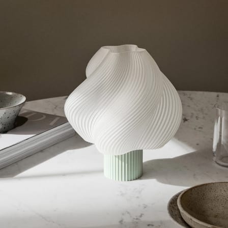 Rechargeable Portable Lamp Soft Serve Green - CRÈME ATELIER | Green matcha / Lamp Shade White - View 1